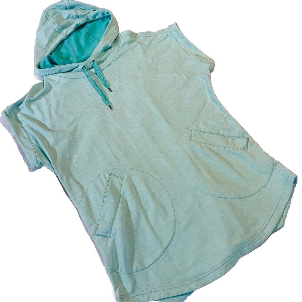 Merrell Sleeveless Running Hoodie Womens Size S/P Heathered Green Pockets